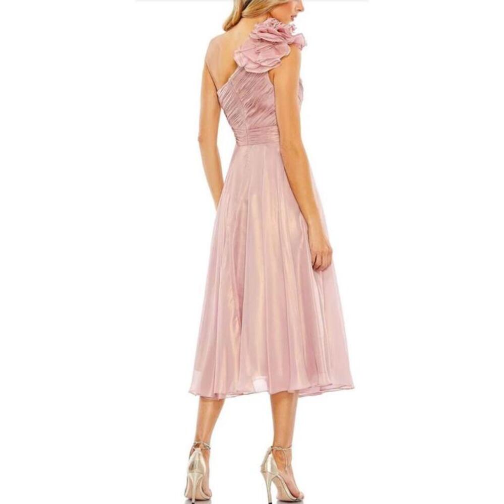 New Mac Duggal ROSETTE ONE SHOULDER Floral Appliqued Formal Dress Rose 16 $498 - Picture 2 of 9